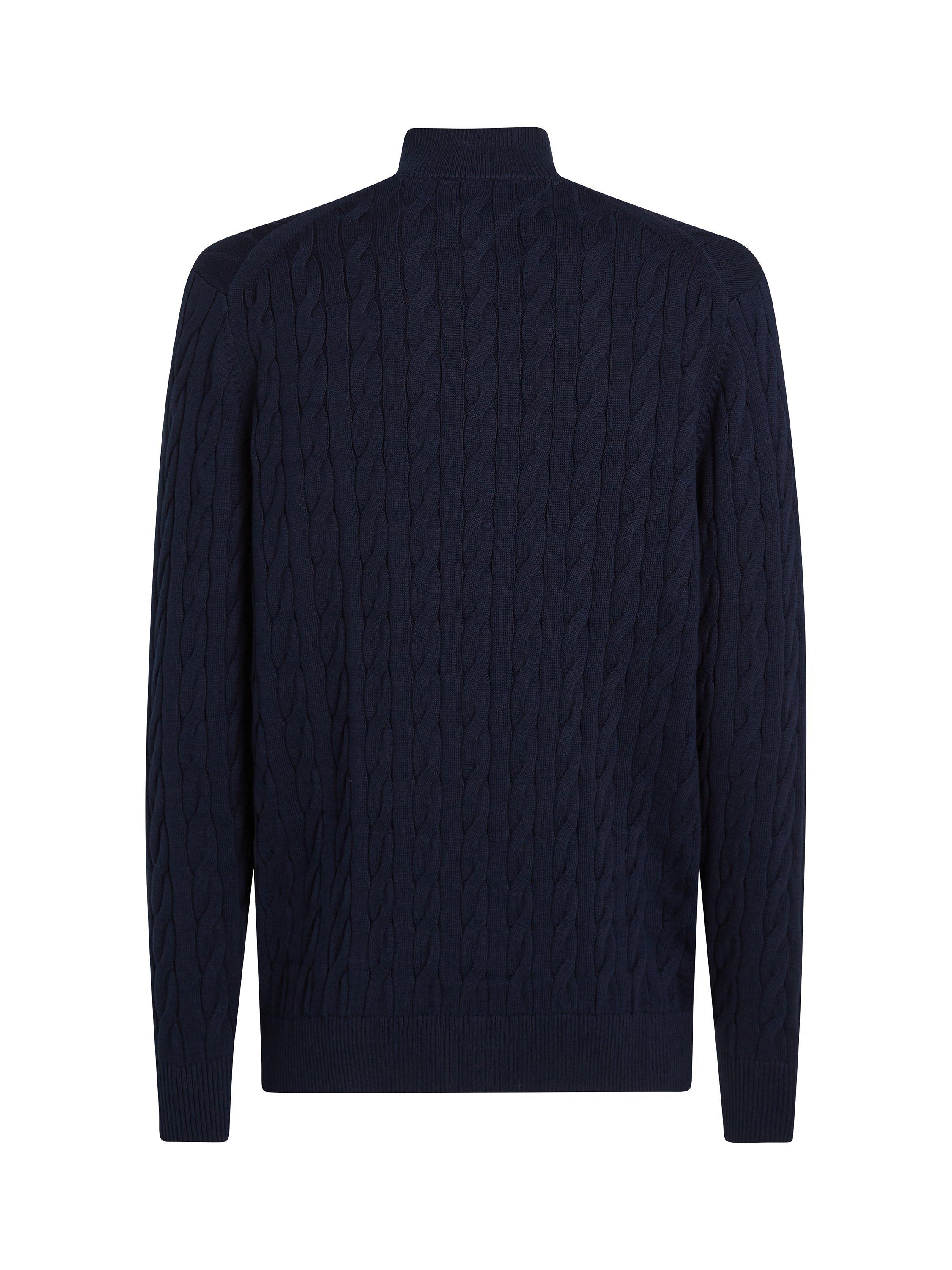 Tommy Hilfiger Cable Knit Zip Jumper, Desert Sky, XS