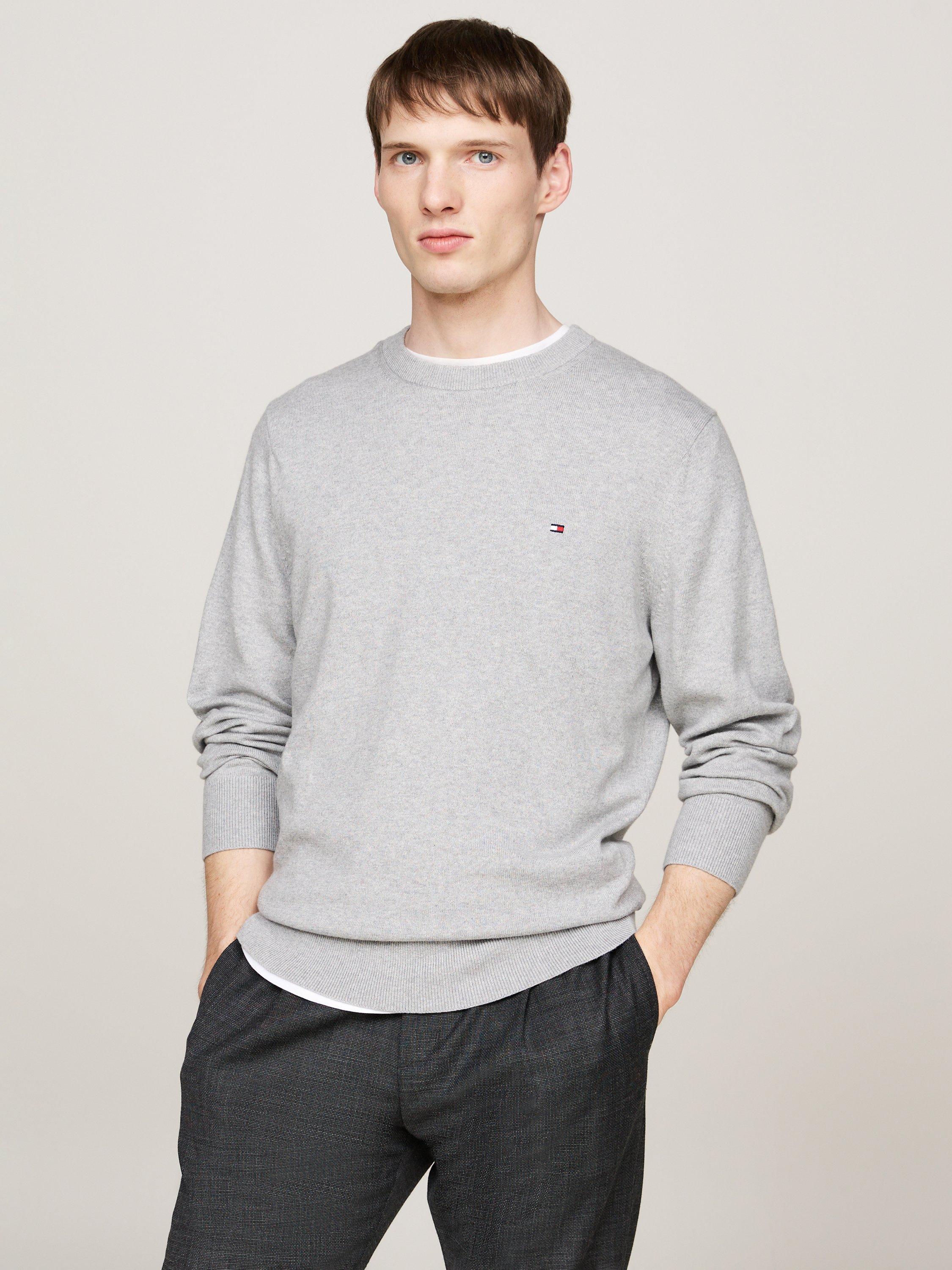 Product image 1 of 6, which shows Tommy Hilfiger Cashmere Blend Crew Neck Jumper, Light Grey, XS