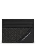 Tommy Hilfiger TH Monogram Leather Card Holder, Black