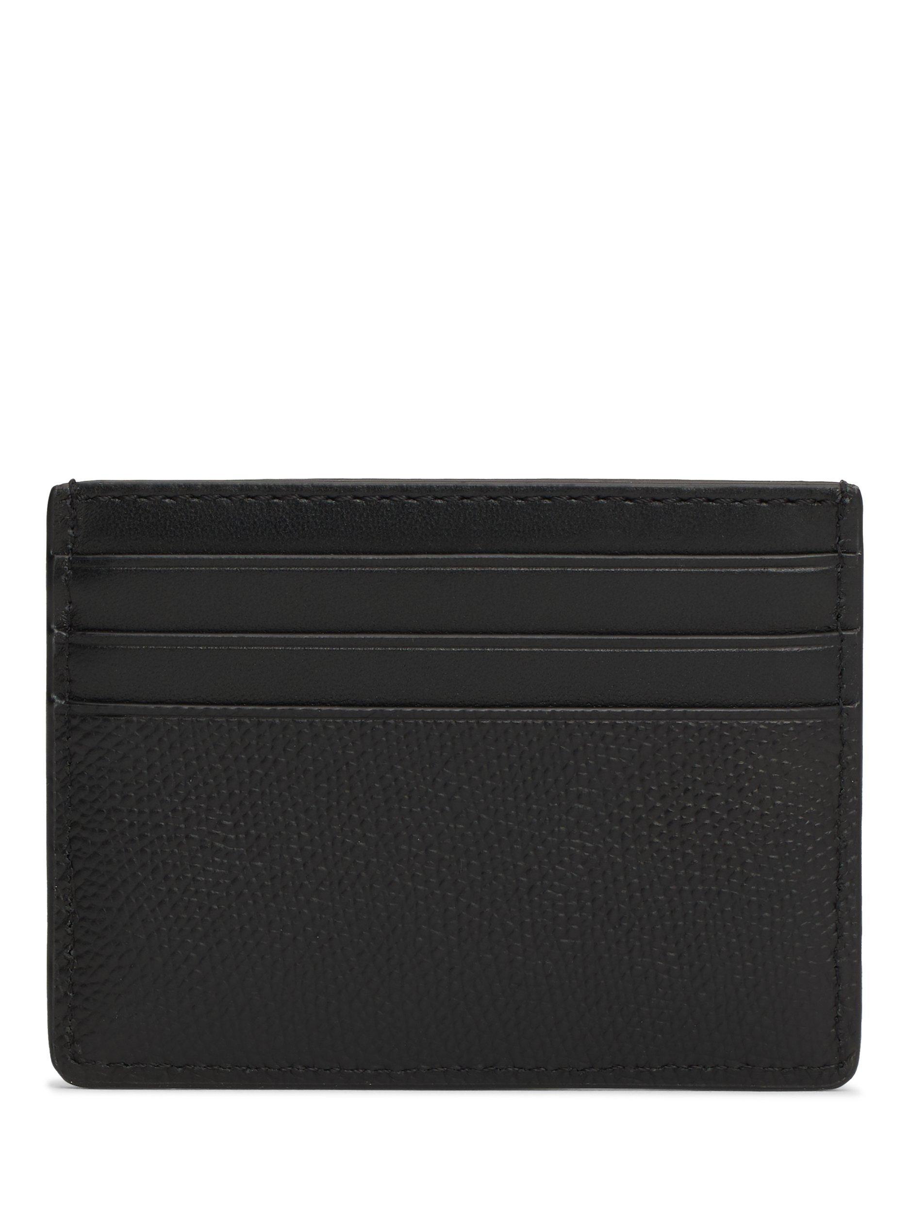 Tommy Hilfiger TH Monogram Leather Card Holder, Black