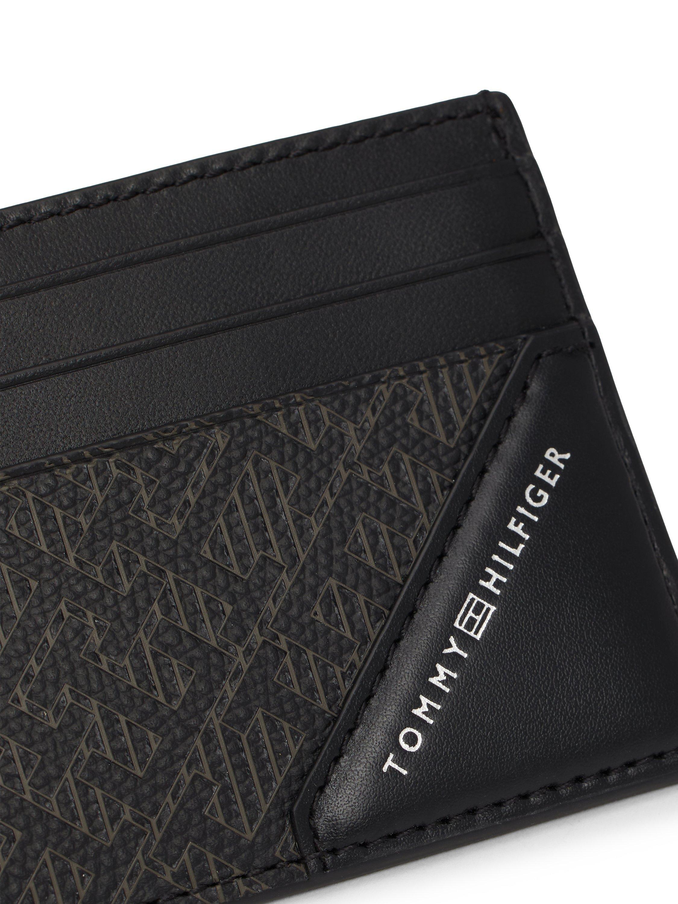 Product image 3 of 4, which shows Tommy Hilfiger TH Monogram Leather Card Holder, Black