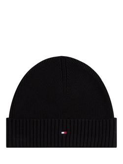 Tommy Hilfiger Flag Logo Beanie Hat, Black