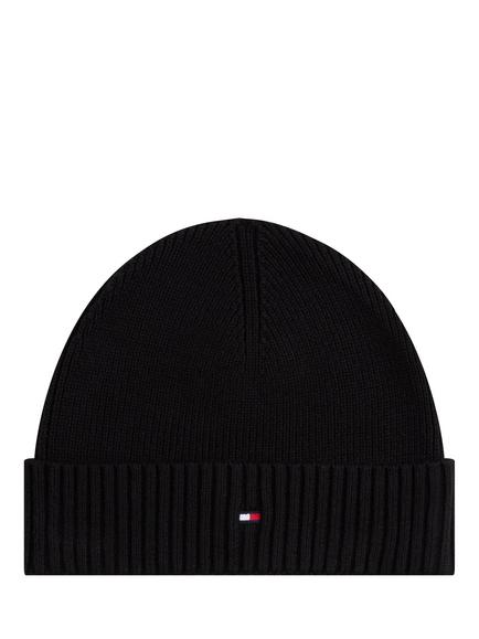 Tommy Hilfiger Flag Logo Beanie Hat, Black