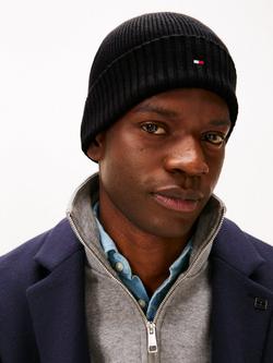 Tommy Hilfiger Flag Logo Beanie Hat - view 2, Black