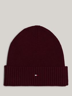 Tommy Hilfiger Flag Logo Beanie Hat, Deep Rouge