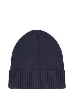 Tommy Hilfiger Flag Logo Beanie Hat - view 2, Space Blue