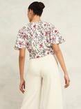 Hobbs Gigi Floral Top, Cream/Multi