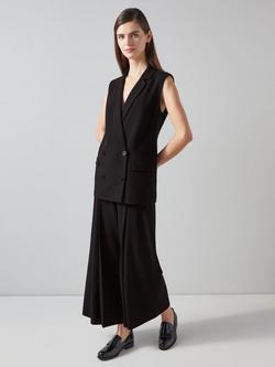 L.K.Bennett Eva Sleeveless Jacket, Black, Black