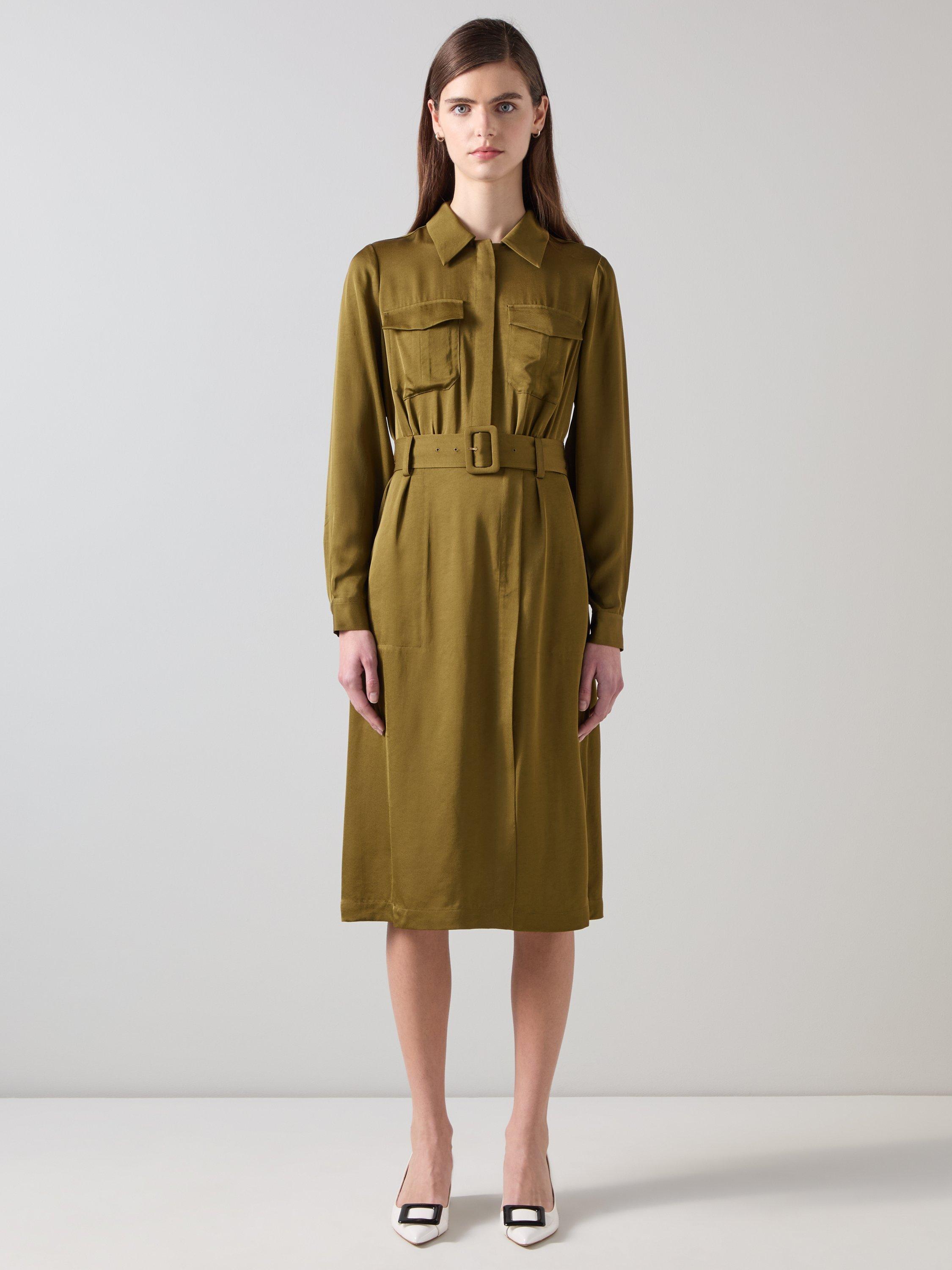 L.K.Bennett Newton Shirt Dress Olive