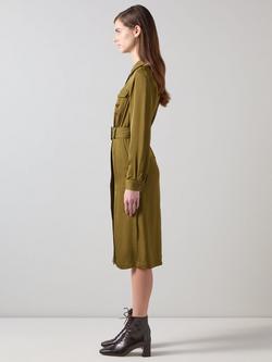 L.K.Bennett Newton Shirt Dress, Olive - view 2, Olive