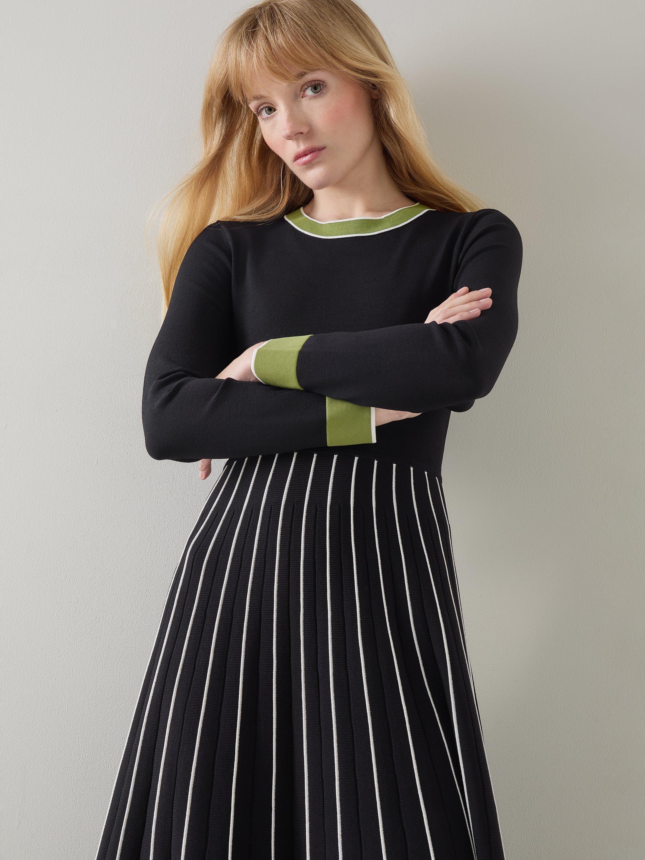 Product image 4 of 5, which shows L.K.Bennett Fara Knit Dress, Black/Multi, M