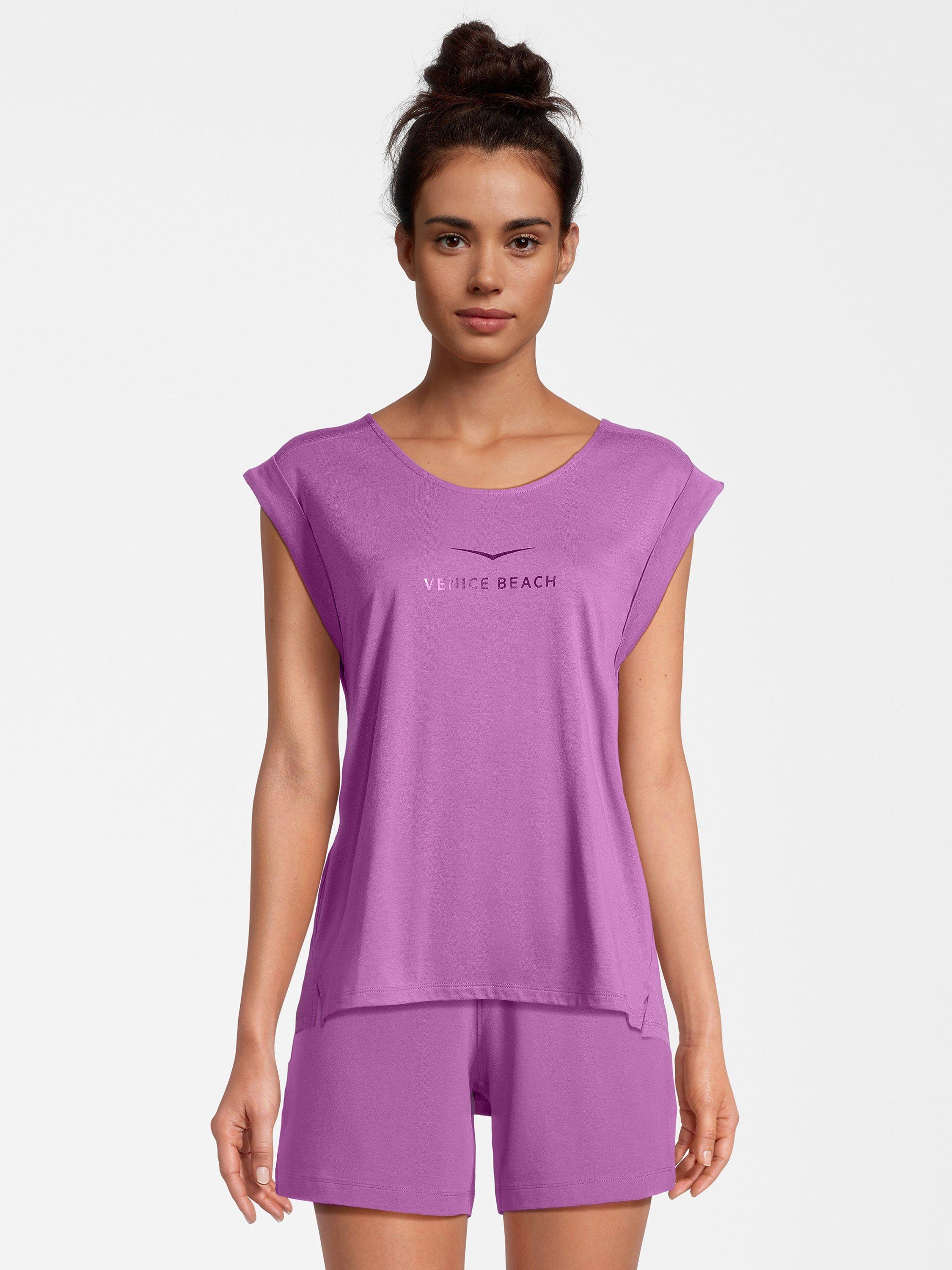 Product image 1 of 7, which shows Venice Beach Women's Arden Sports T-Shirt, Violet Purple, S