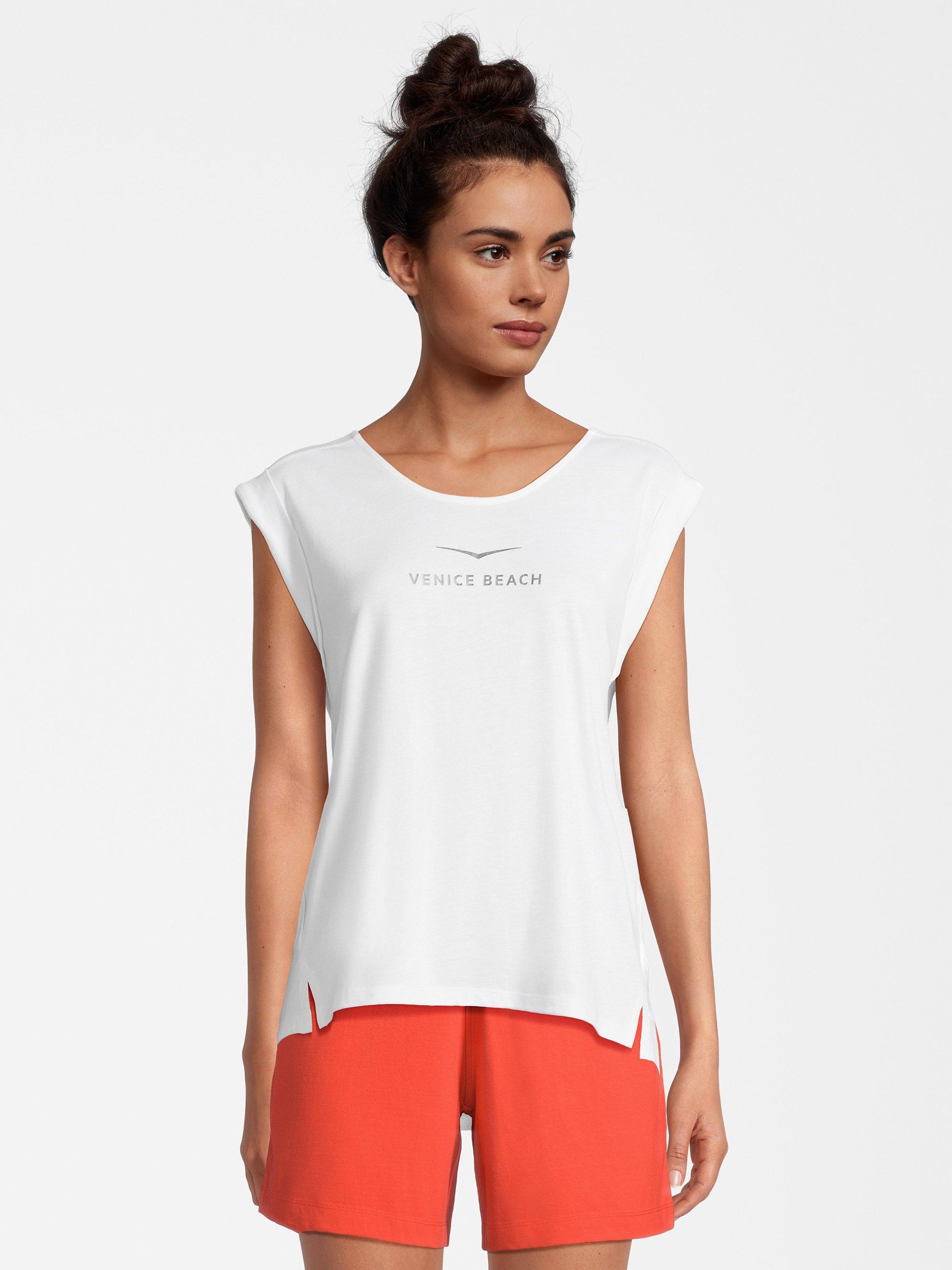 Product image 1 of 7, which shows Venice Beach Women's Arden Sports T-Shirt, White, S
