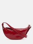 HUSH Rory Crescent Leather Bag, Red Patent