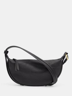 HUSH Rory Crescent Leather Bag, Black