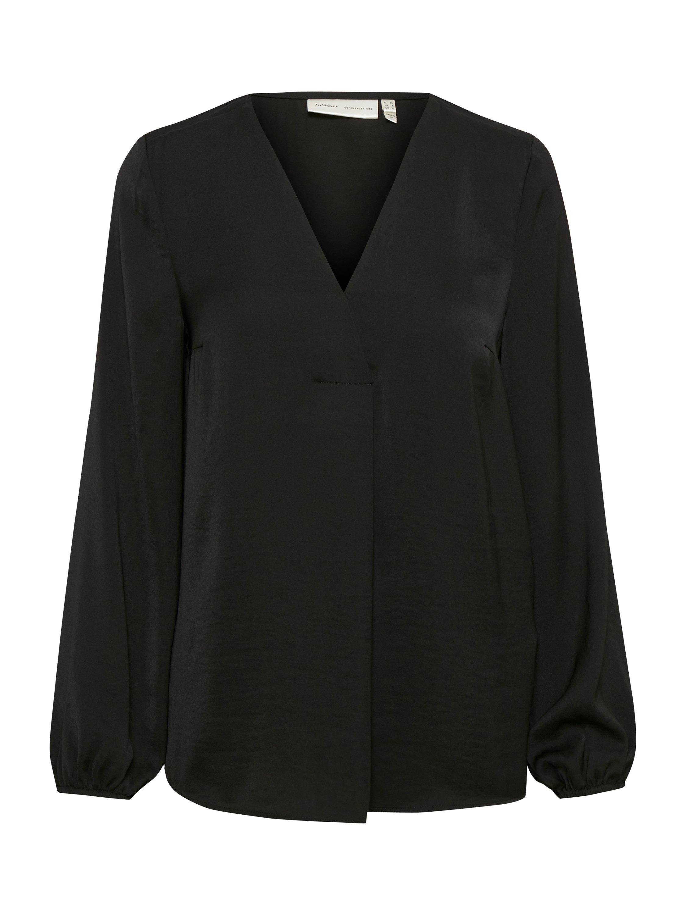 Product image 4 of 5, which shows InWear Rinda V-Neck Top, Black, 8