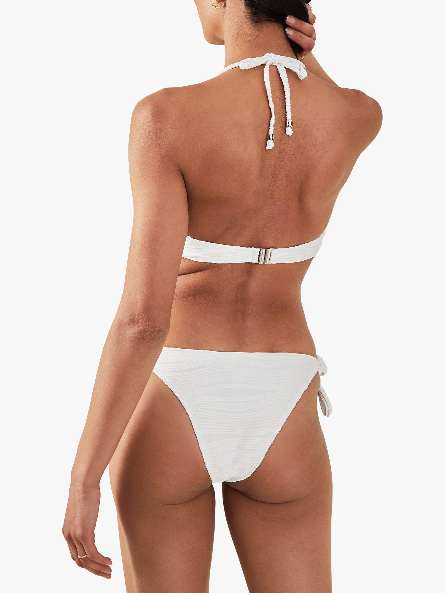 Accessorize Textured Bandeau Bikini Top, Ivory, 6
