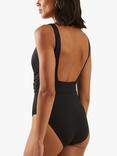 Accessorize Plunge Cross Over Shaping Swimsuit, Black