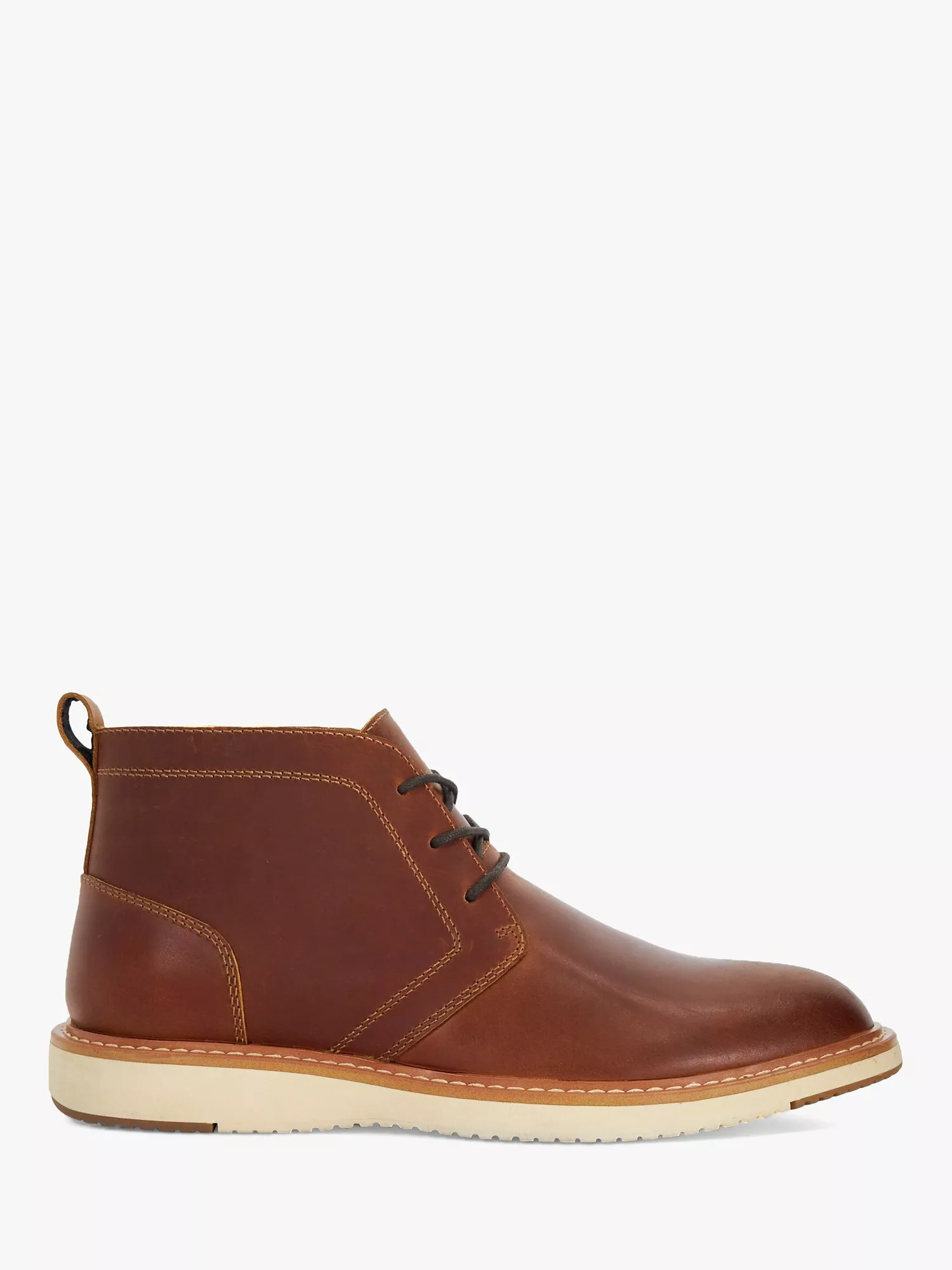 Dune Chander Leather Desert Boots Brown