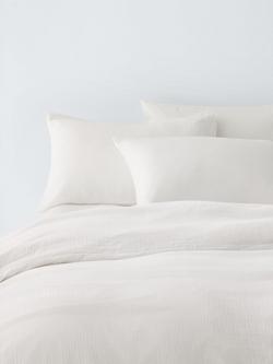 John Lewis Cotton Muslin Duvet Cover Set, White
