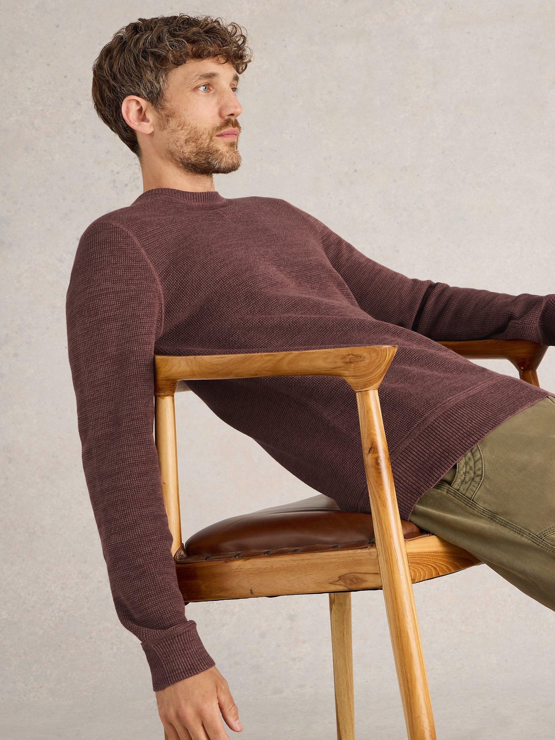 Product image 2 of 5, which shows White Stuff Attadale Organic Cotton Jumper, Burgundy, XS