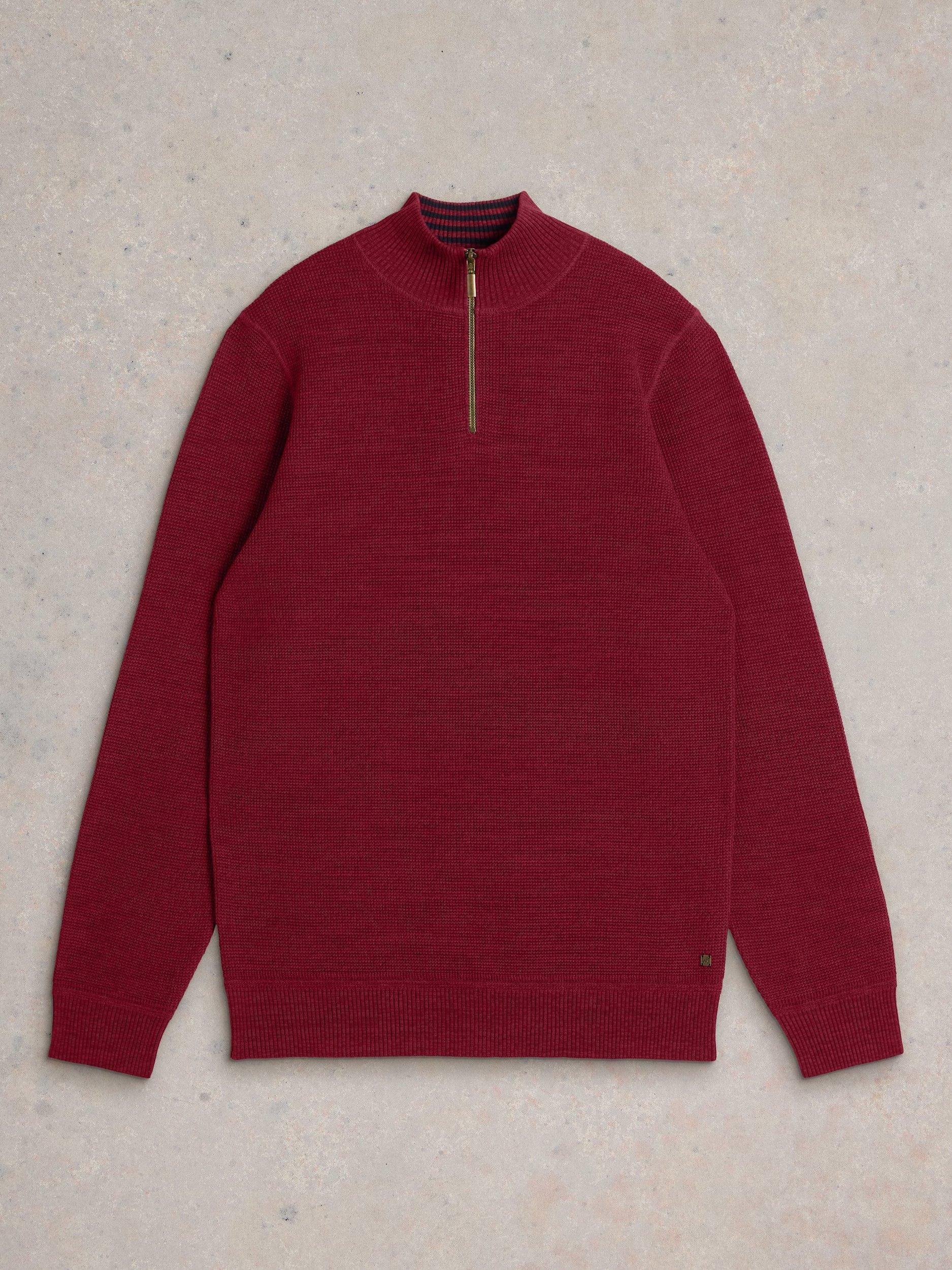 Product image 5 of 6, which shows White Stuff Attadale Funnel Neck Jumper, Deep Red, XS