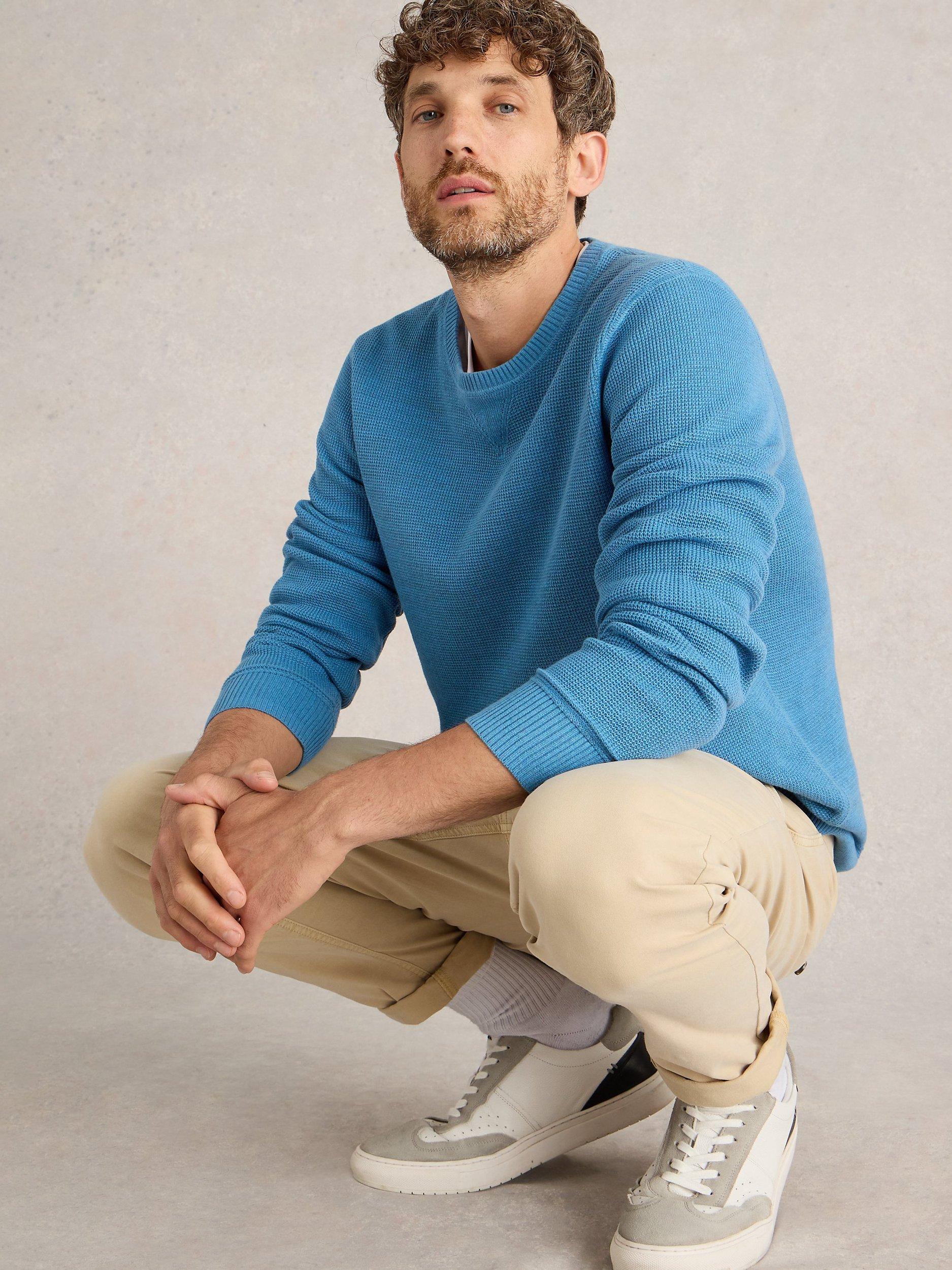 Product image 1 of 6, which shows White Stuff Attadale Organic Cotton Jumper, Light Blue, XS