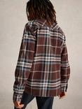 White Stuff Darwen Cotton Check Overshirt, Brown/Multi