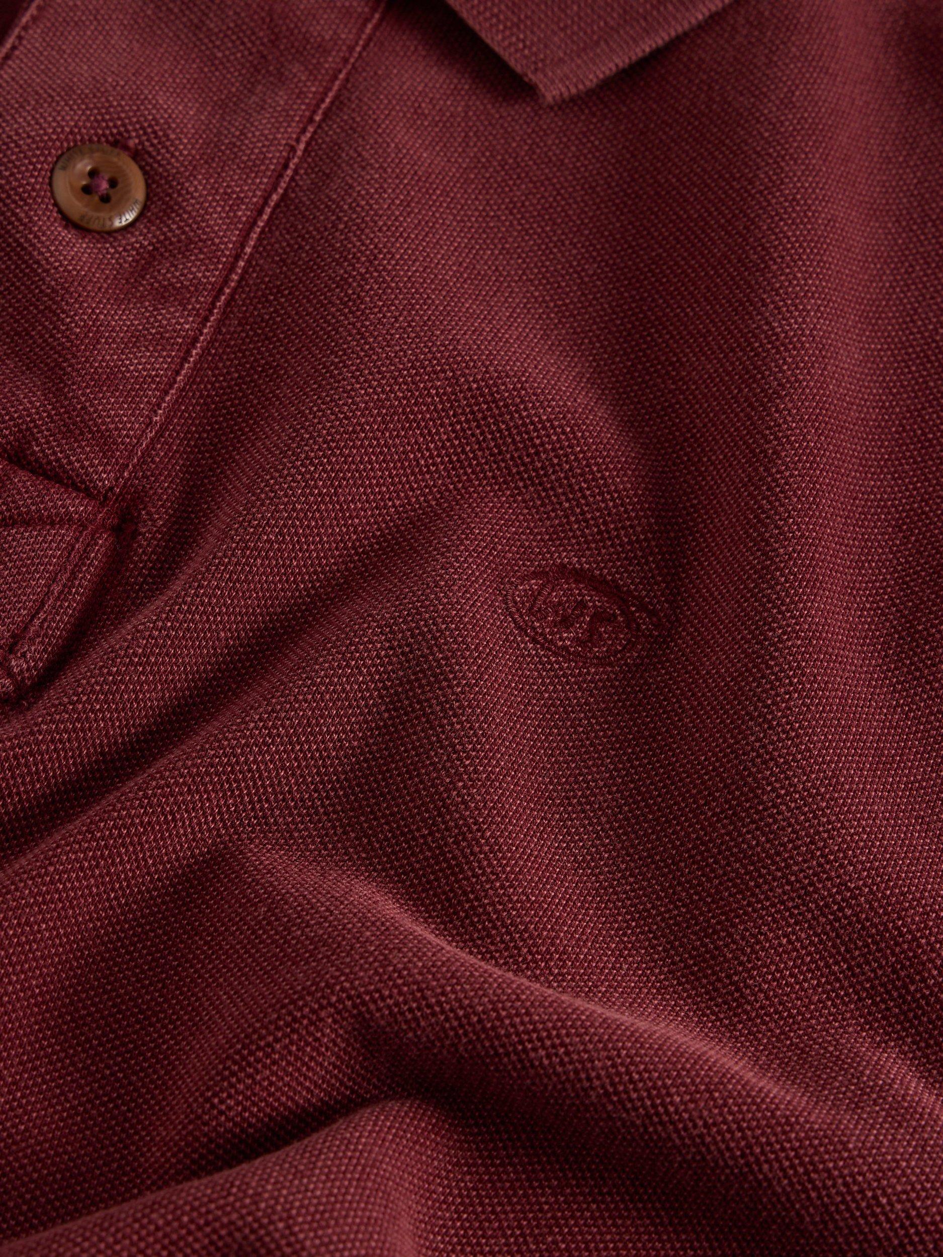 Product image 6 of 6, which shows White Stuff Long Sleeve Utility Polo Shirt, Plum, XXL