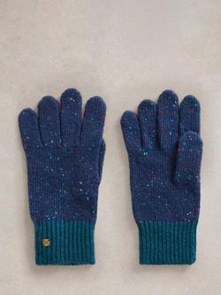 White Stuff Albie Knitted Gloves, Navy Multi