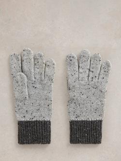 White Stuff Albie Knitted Gloves - view 2, Grey Mlt