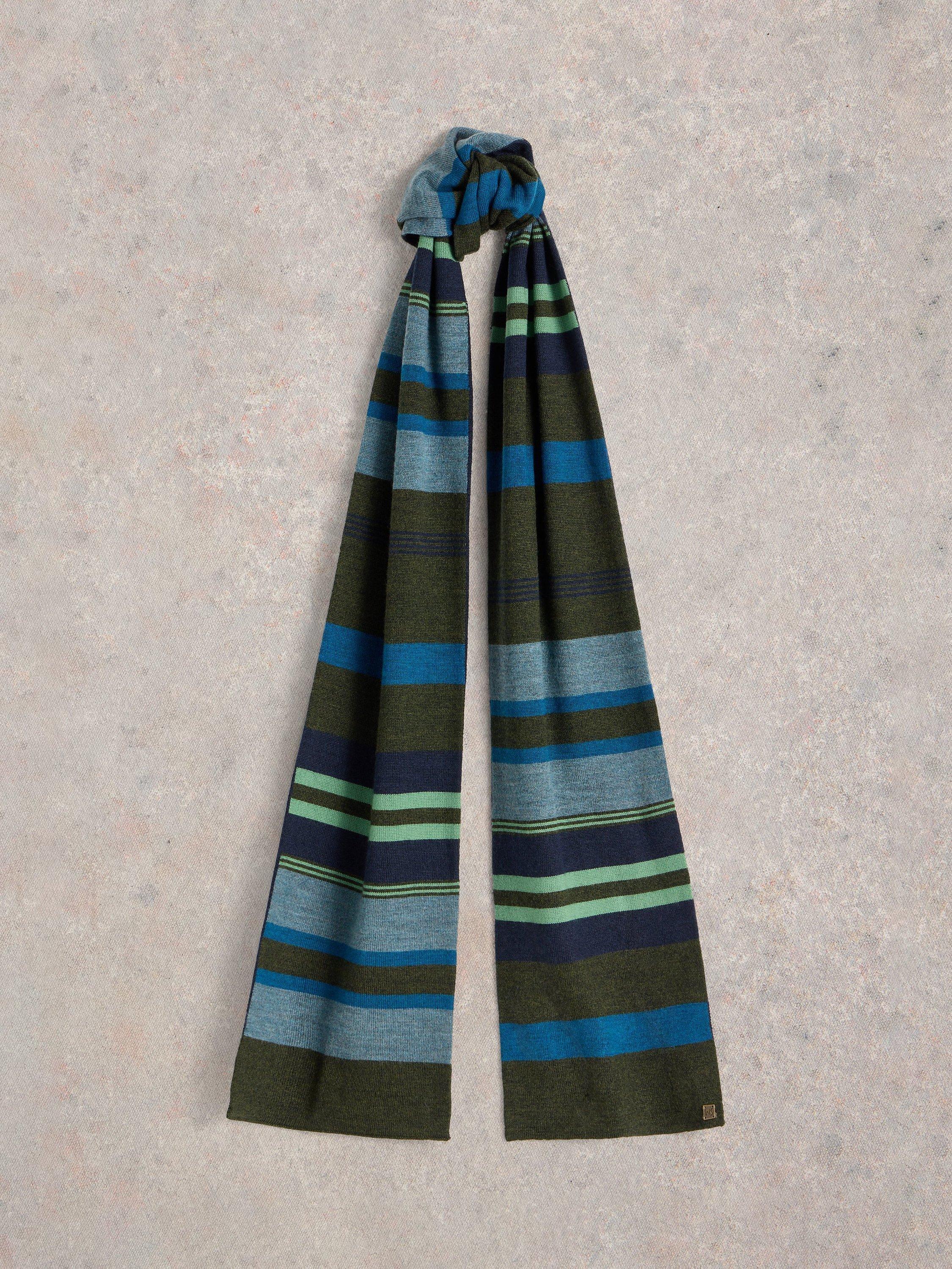 Product image 1 of 3, which shows White Stuff Merino Scarf, Green Mlt, One Size