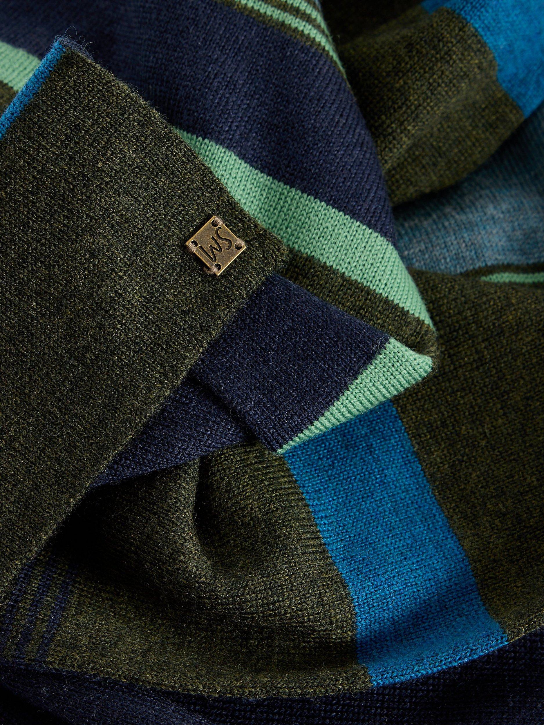 Product image 2 of 3, which shows White Stuff Merino Scarf, Green Mlt, One Size