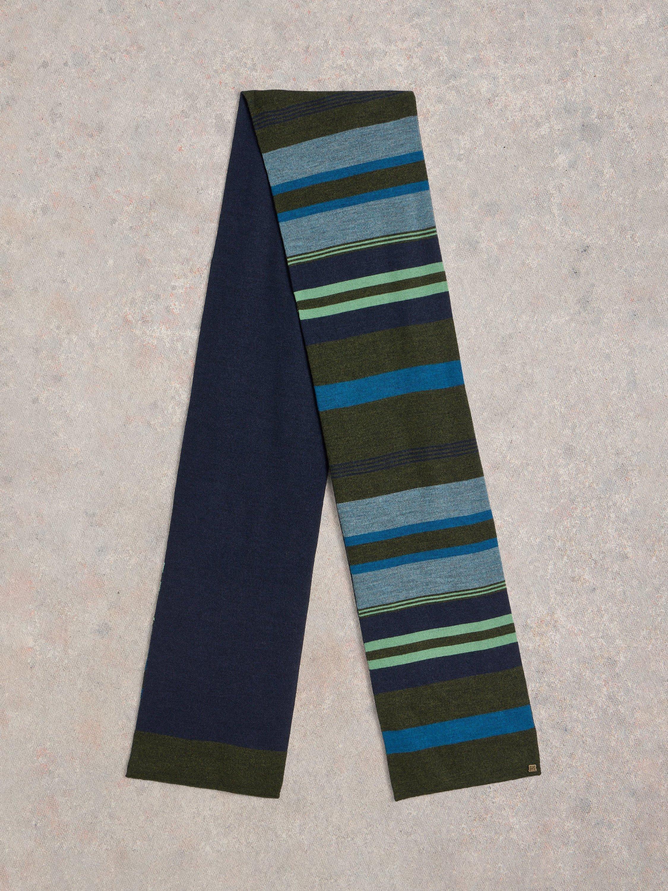 Product image 3 of 3, which shows White Stuff Merino Scarf, Green Mlt, One Size