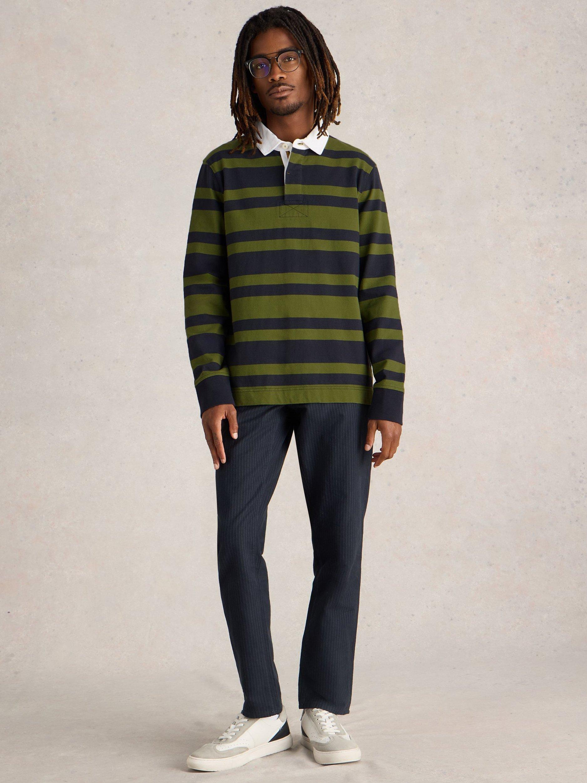 Long sleeve striped rugby shirt online