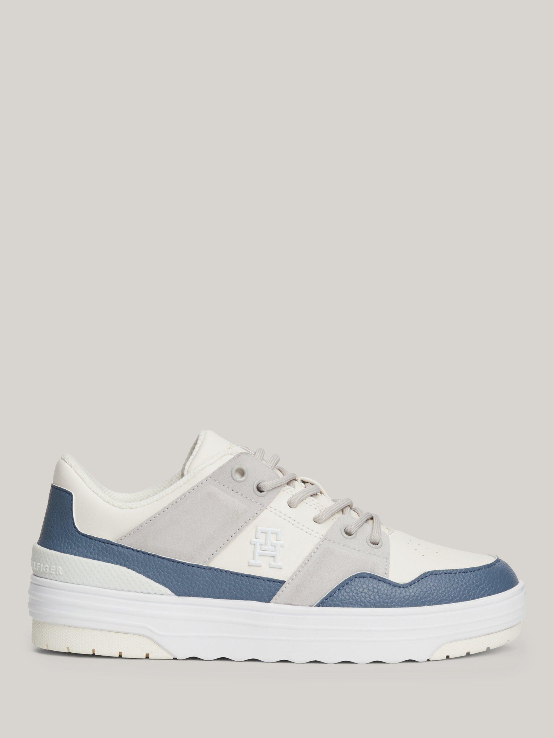Tommy Hilfiger Basket Leather Chunky Trainers, Ecru/Ancient White