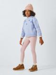 John Lewis Kids' Flowers Knit Jumper, Light Blue