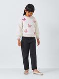 John Lewis Kids' Sequin Butterflies Jumper, Oatmeal