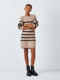 John Lewis Stripe Knit Jumper Dress, Oatmeal