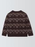 John Lewis Kids' Fair Isle Knit Jumper, Brown