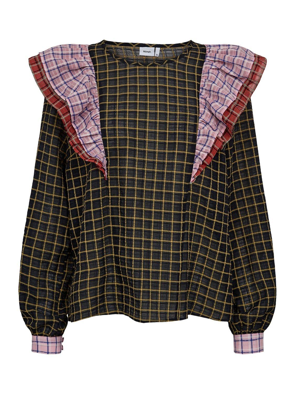 Product image 6 of 7, which shows Numph Nuiggy Check Top, Caviar/Multi, 34