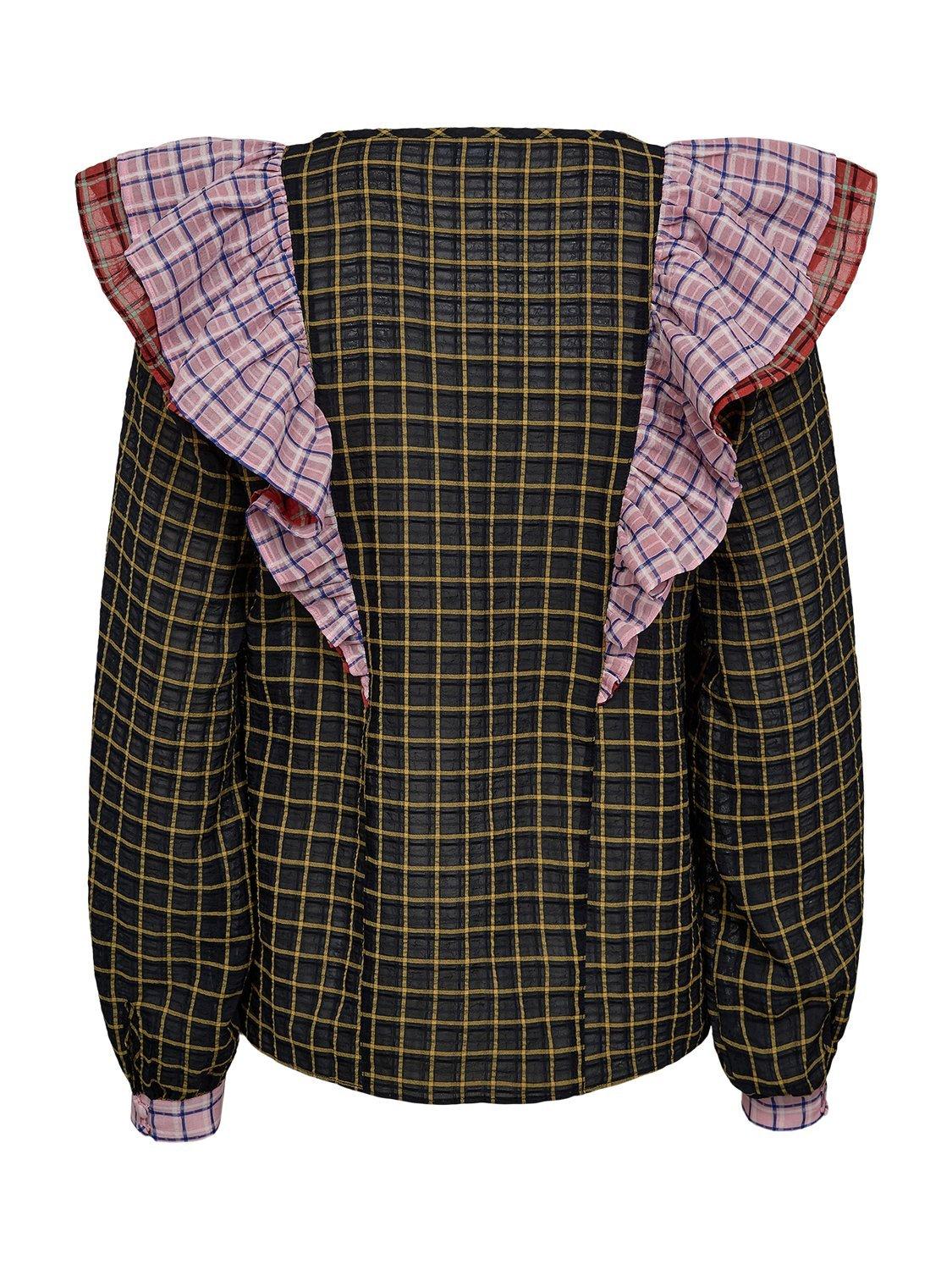 Product image 7 of 7, which shows Numph Nuiggy Check Top, Caviar/Multi, 34