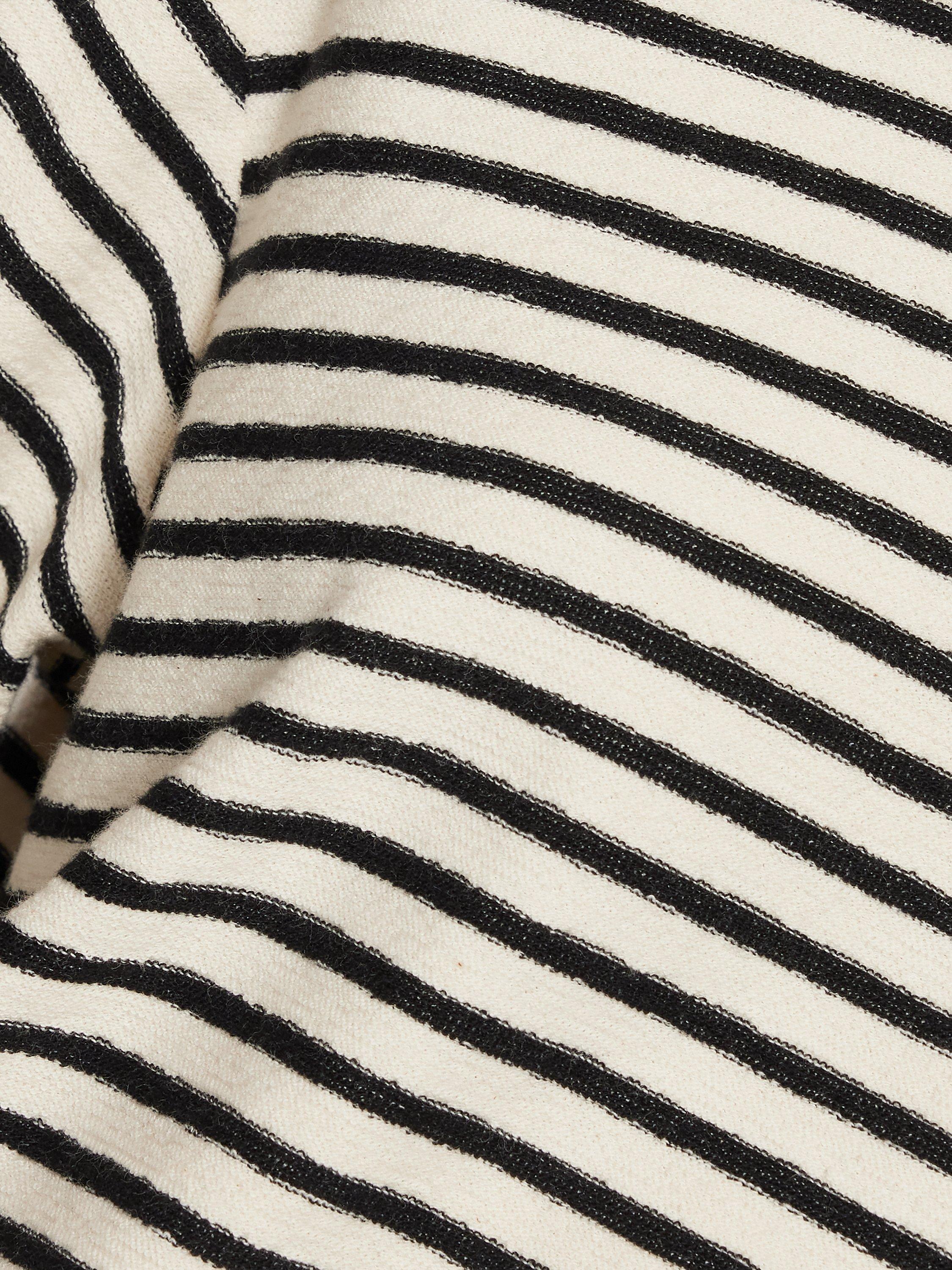 Product image 6 of 6, which shows Jigsaw Textured Stripe Organic Cotton Top, Cream/Navy, XS