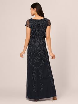 Adrianna Papell Studio Beaded Blouson Sleeve Maxi Dress - view 2, Midnight