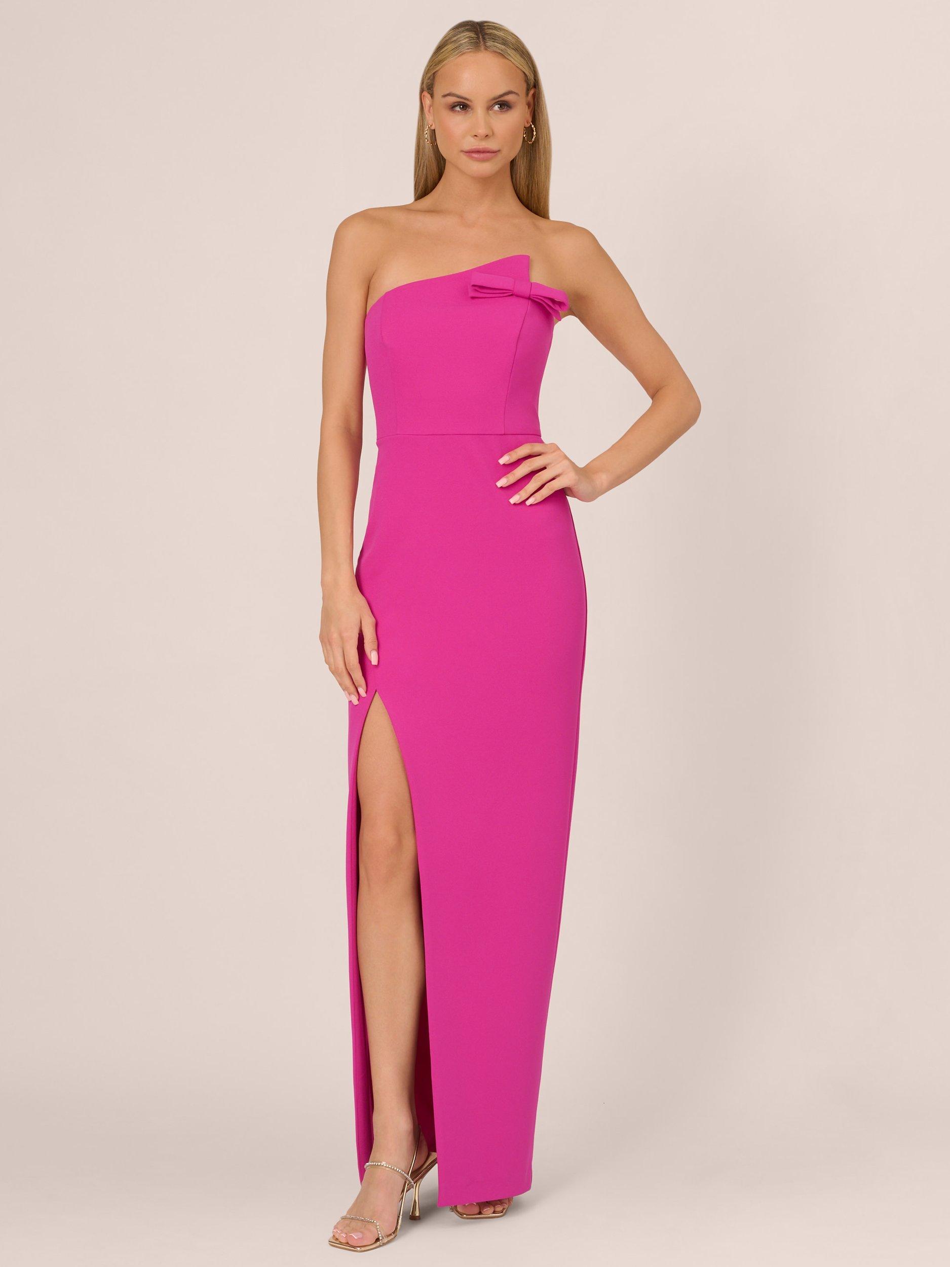 Adrianna by Adrianna Papell  Knit Crepe Strapless Maxi Dress, Electric Passion