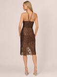 Adrianna by Adrianna Papell Foil Lace Halter Dress, Bronze