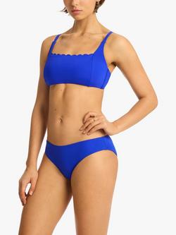 Sea Level Square Neck Bralette Bikini Top, Cobalt - view 2, Cobalt