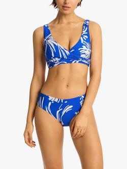 Sea Level Tradewind X Front Bikini Top, Cobalt/White, Cobalt/White
