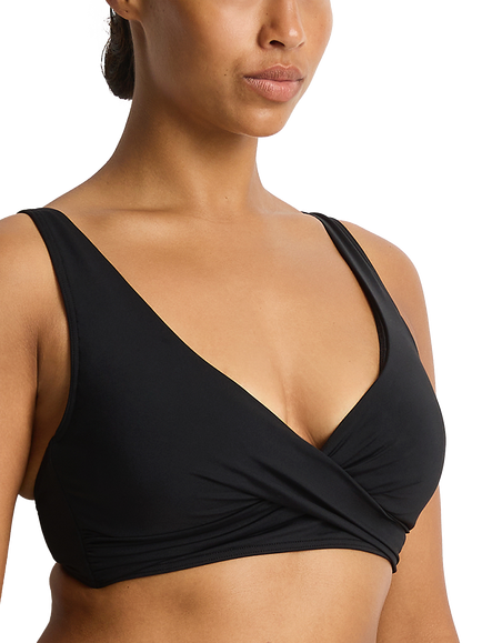Sea Level X Front Bikini Top - view 2, Black