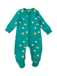 Little Green Radicals Baby Skies Zip Babygrow, Turquoise Skies